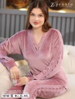 ⁦Winter women’s pajama set, 2 pieces⁩ - الصورة ⁦4⁩
